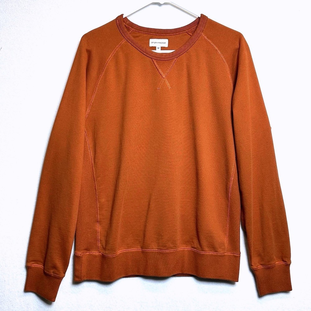 Spier & Mackay Sweatshirt Mens M  Rust Orange Crewneck Cotton Pullover